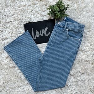 Loft Kick Crop Pinstripe Jeans 💗 Medium Wash